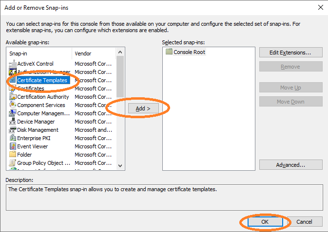 addCertTemplateSnapin