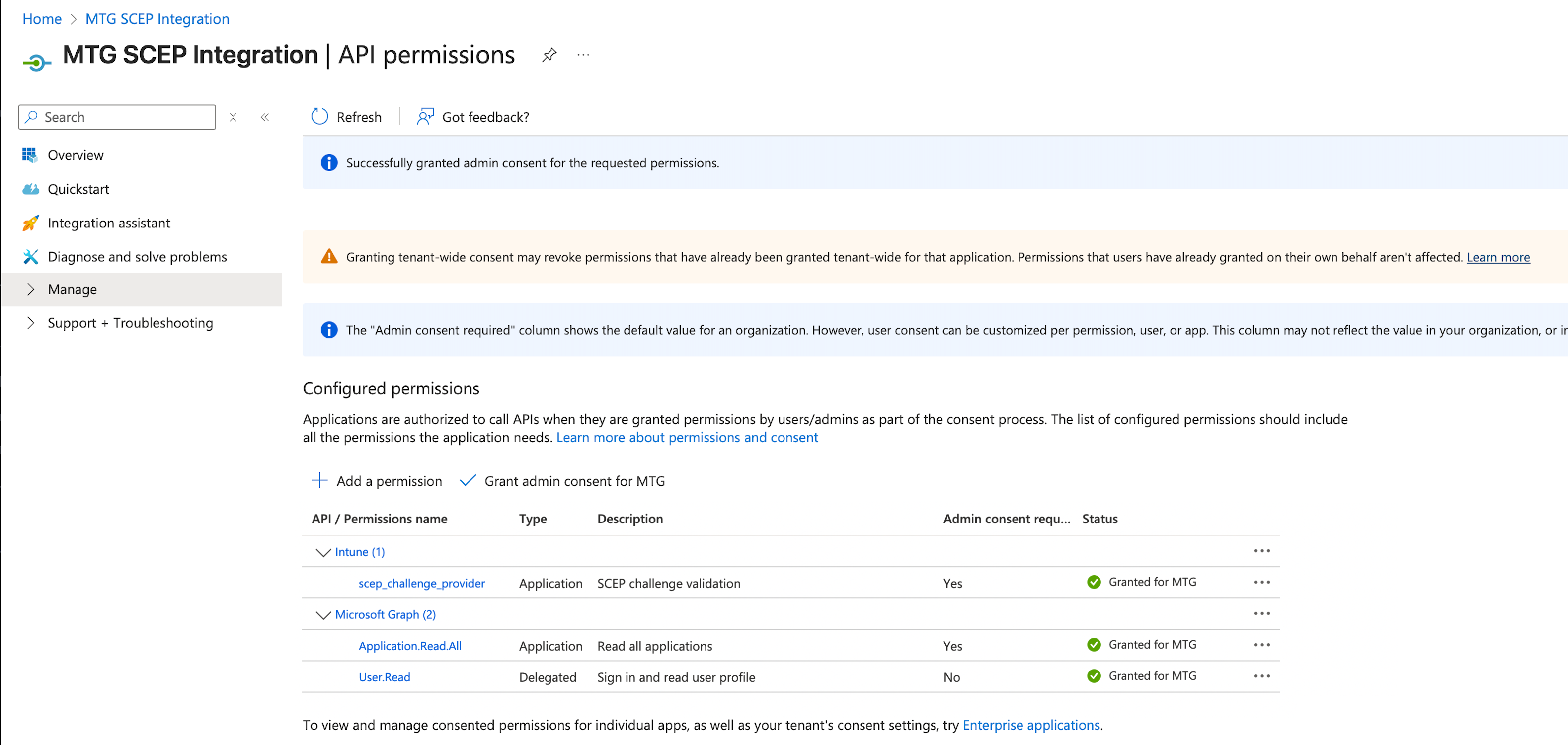 intune 11 permissions full