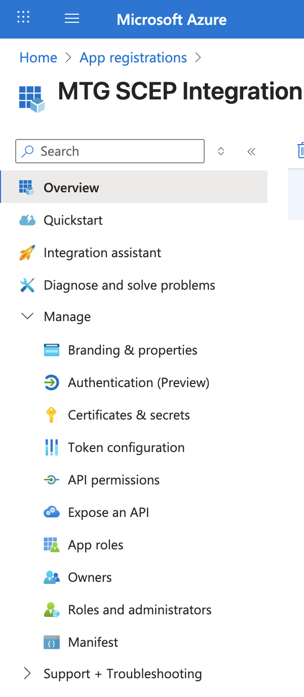 intune 3 certificates secrets