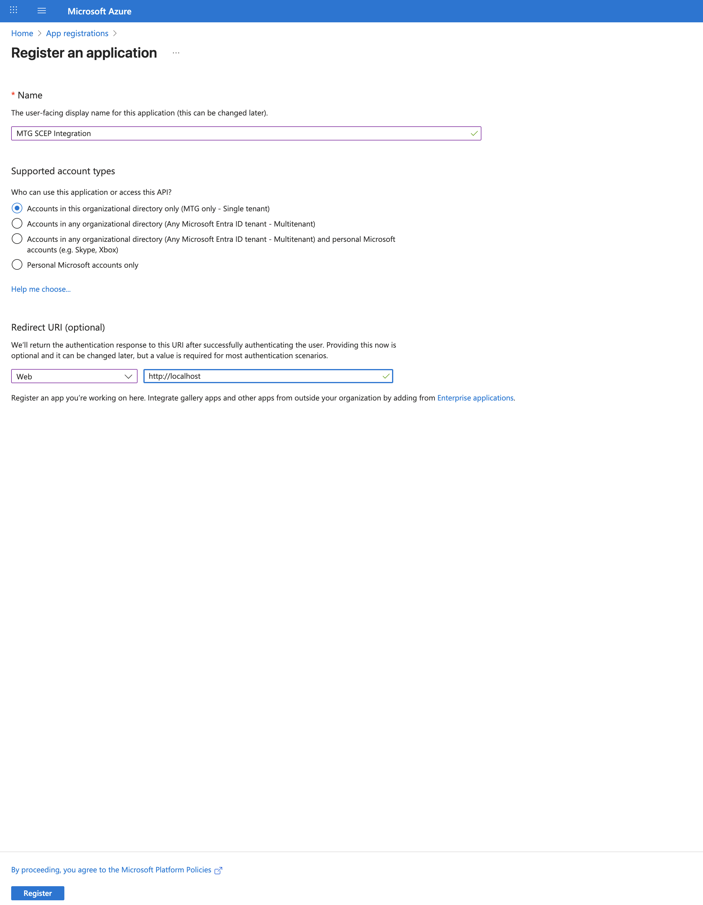 intune 1 app integrations