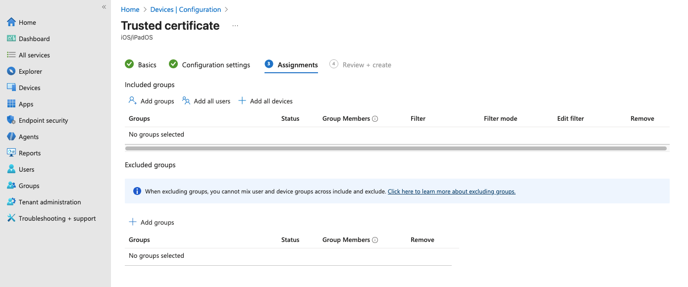 intune 16 config assignments