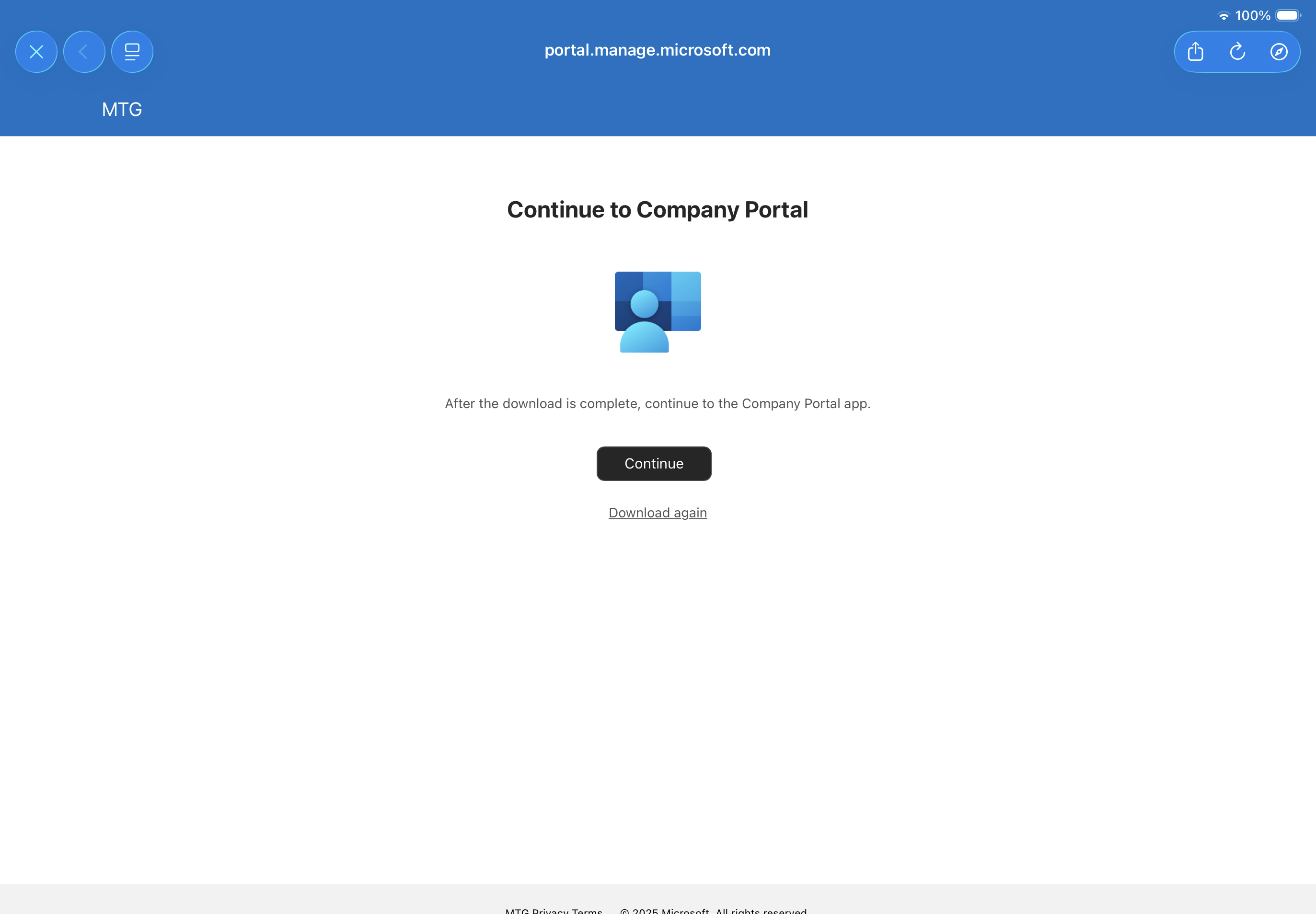 intune 28 continue after download