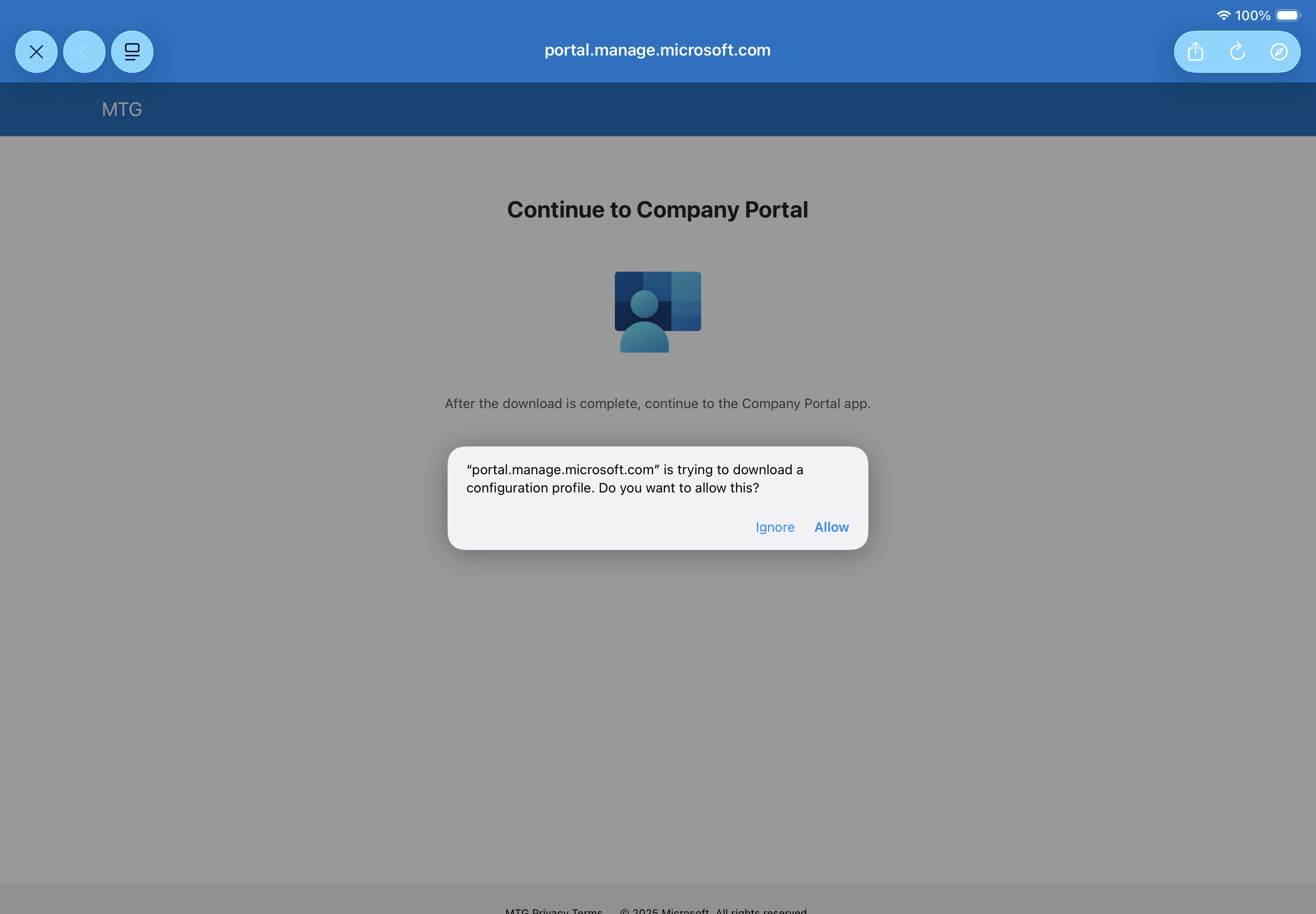 intune 23 allow config profile